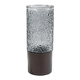 thumbnail image 1 of Jarrón de vidrio con base de madera, florero minimalista para mesa, escritorio y dormitorio. gris, 1 of 9