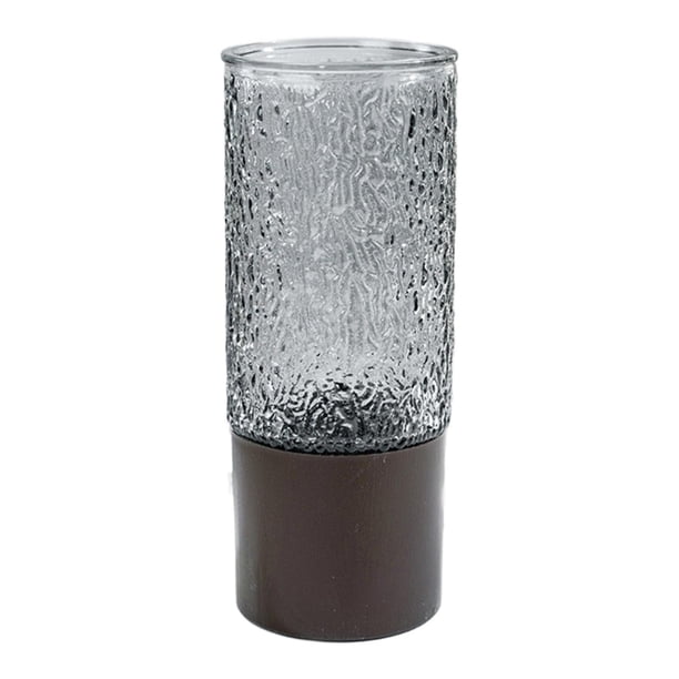 Jarrón de Vidrio con Base de Madera Macarena Minimalista Creativo Moderno Gris