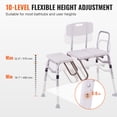 thumbnail image 4 of VEVOR Height Adjustable Tub Transfer Bench - Bathtub Shower Seat for Seniors, 400 lbs Capacity, 4 of 12