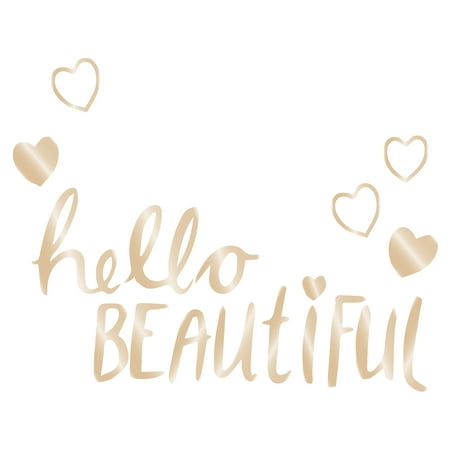 Lambs & Ivy Hello Beautiful Gold Wall Decals Removable