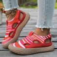 thumbnail image 2 of Orthopedic Shoes for Women Wide Width Breathable Walking Slip on Sneakers Non Slip Arch Support Shoes Fashion Platform Sneakers Red Size 9.5, 2 of 5