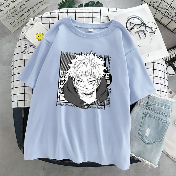 Anime jujutsu kaisen graphic unisex camiseta de manga corta para mujerpangjing