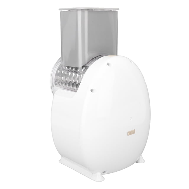 Electric Grater, Easy Control Electric Shredder Battery Powered Stainless Steel Versatile White with 3600mAh Battery 6 Attachments for Kitchen