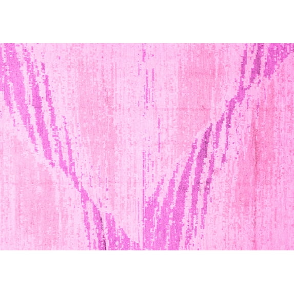 Ahgly Company Indoor Rectangle Abstract Pink Modern Area Rugs, 5' x 7'