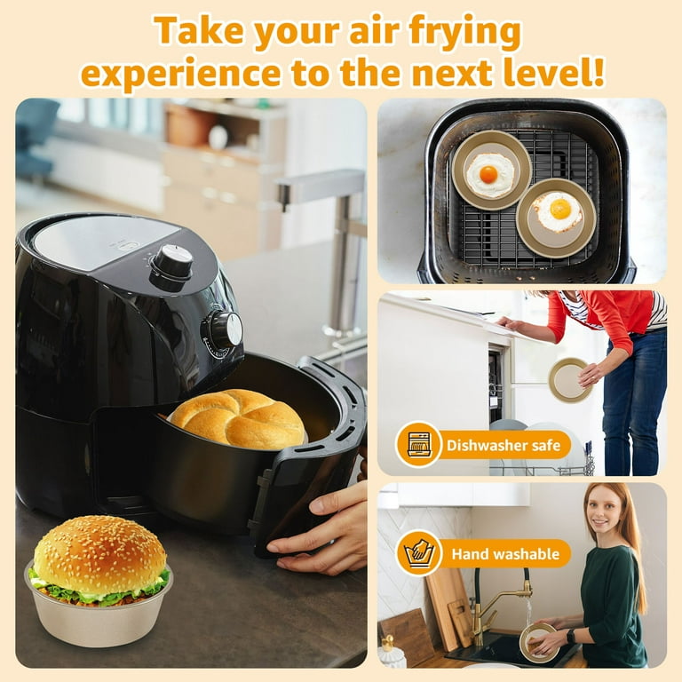 2pcs Silicone Air Fryer Egg Mold, Non-stick Reusable Air Fryer
