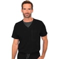 thumbnail image 3 of Med Couture 7478 Cadence One Pocket Scrub Top Black X-Small, 3 of 5