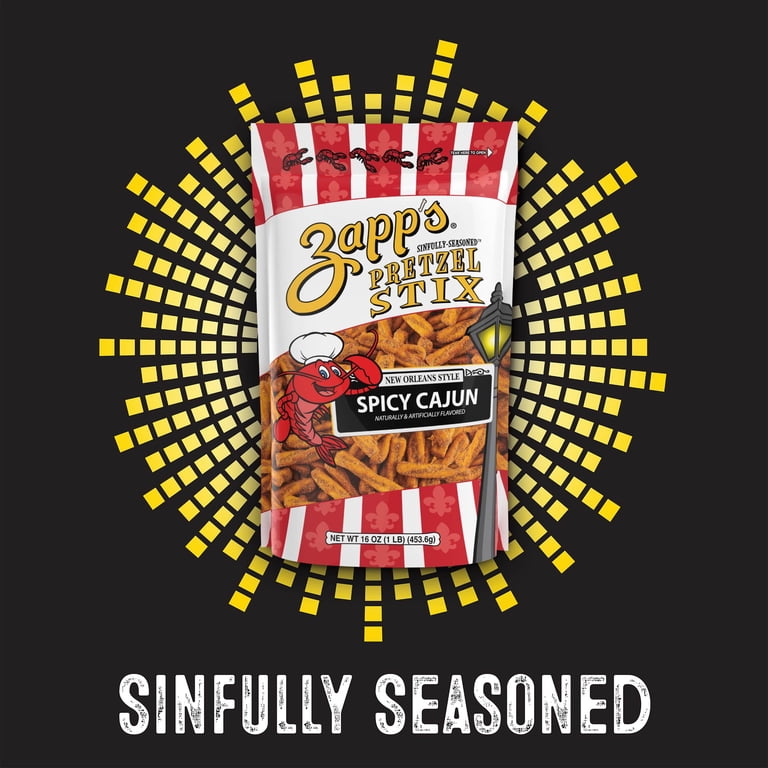 Zapp's Spicy Cajun Pretzel Stix, Crunchy New Orleans Style Snack