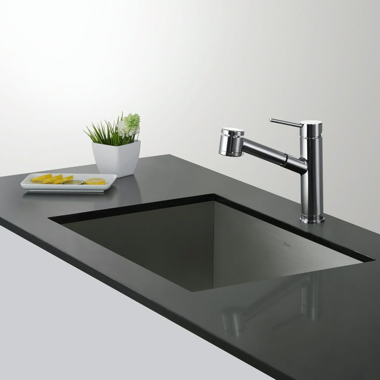 Oletto Single Handle Pull Out Kitchen Faucet in Chrome Finish Oletto Single Handle Pull Out Kitchen Faucet in Chrome Finish