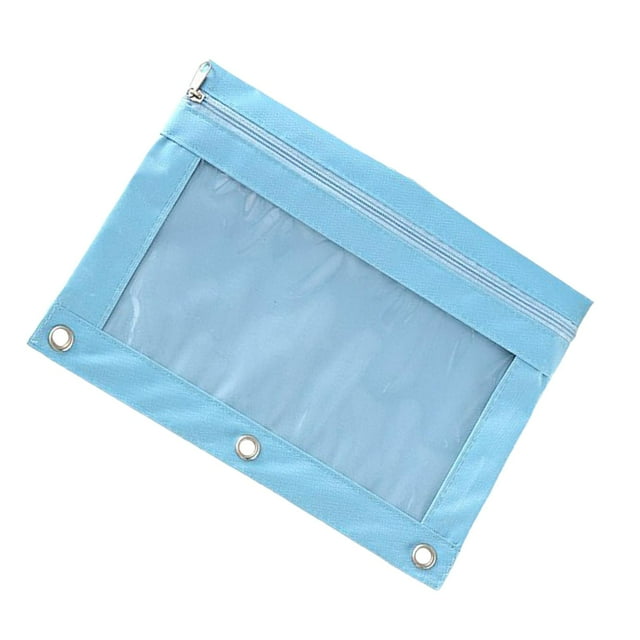 Estuche para lápices, carpeta, bolsa ligera para cosméticos, organizador de papelería de oficina Azul