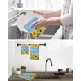 thumbnail image 5 of Sunflowers Kitchen Dish Towels for Drying Dishes Set of 2, Yellow Summer Botanical Elegant Flowers Waffle Weave Microfiber Hand Tea Bathroom Towels Quick Dry & Absorbent Towel 15.7x23.6, 5 of 7