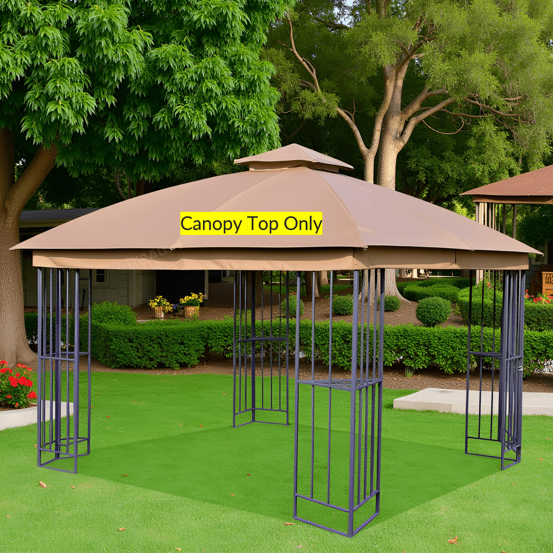 APEX GARDEN Replacement Canopy Top for Garden Treasures 10' x 10' Brown Metal Square Semi-Gazebo Model #L-GZ038PST-F