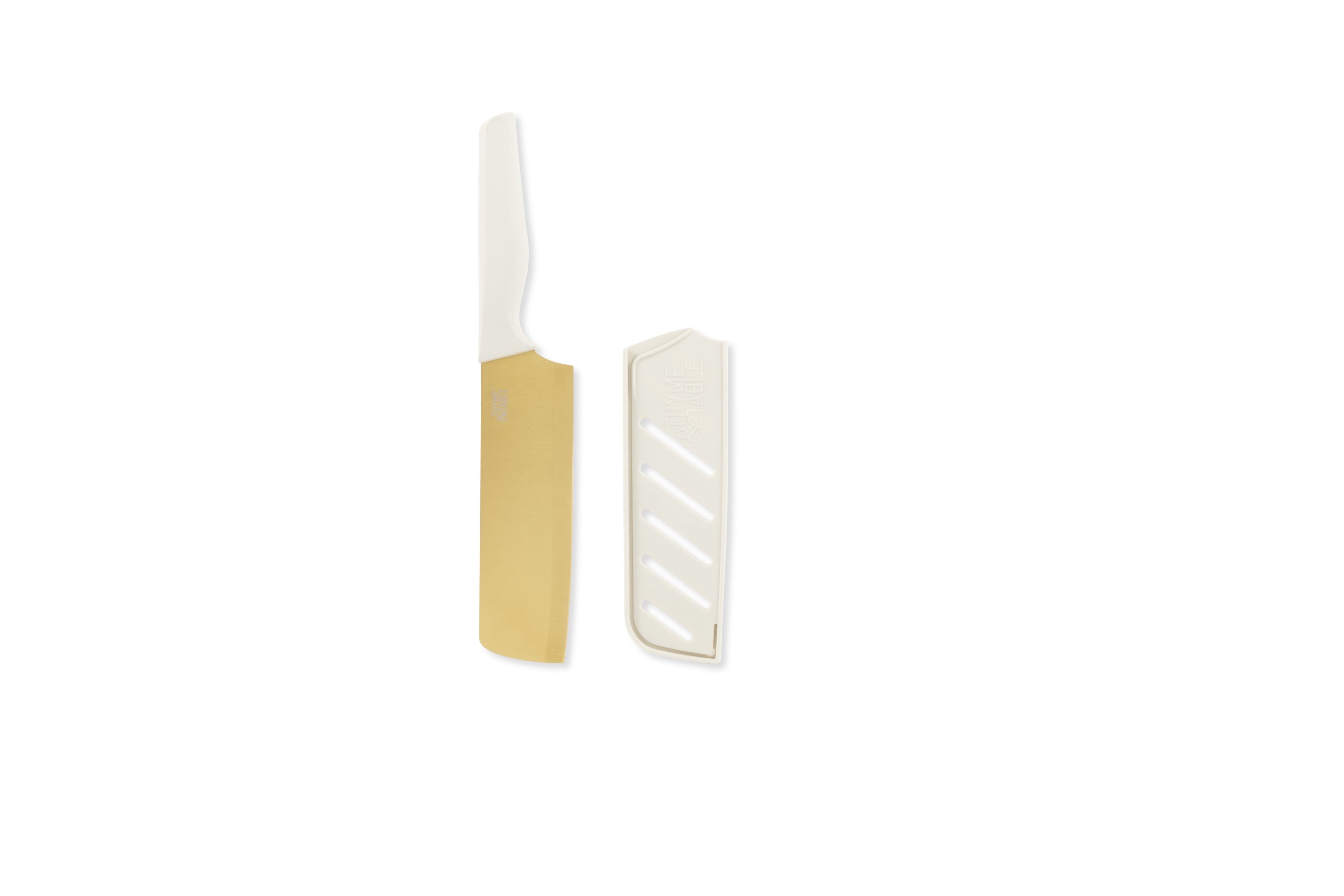 Ensemble de 20 couteaux et planches à découper en acier inoxydable Thyme & Table, taupe