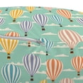 thumbnail image 2 of Vintage Pouf Cover with Zipper, Colorful Retro Travel Balloons Texture Cloud Blue Sky Adventure Modern Art, Soft Decorative Fabric Unstuffed Case, 30" W X 17.3" L, Blue Orange Purple, by Ambesonne, 2 of 3
