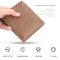 thumbnail image 5 of Leather Bifold Wallets For Men, Slim Minimalist Mens Wallet, Gifts For Dad Birthday Fathers Day - yellowish brown, 5 of 6