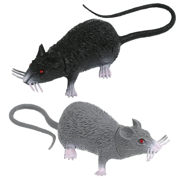2 Figuras de Ratas Realistas, Juguetes Espeluznantes y Realistas, Figuras de Ratas Falsas para Bromas y Trucos