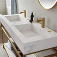 thumbnail image 6 of Vinnova Bilbao 60" White Stone Top Double Vanity Brushed Gold Frame w/ Mirror, 6 of 10