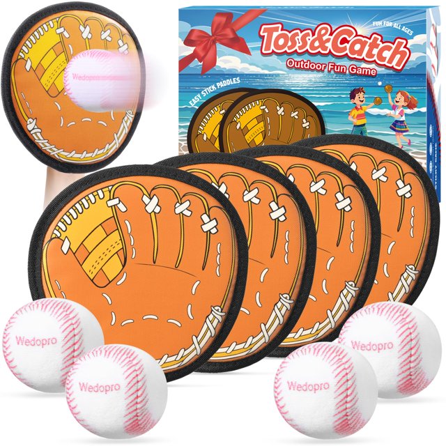 Juego de pelota Toss and Catch Wedopro Kids con guantes de béisbol, 4 unidades