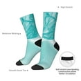 thumbnail image 4 of Pofeuu Teal Turquoise 1 Print Crew Socks, Adult Running Hiking Socks for Youth and Adult, 4 of 6