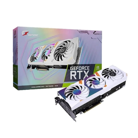 Colorful iGame RTX3080 Ultra W OC 10G LHR GDDR6X gaming computer white graphics card
