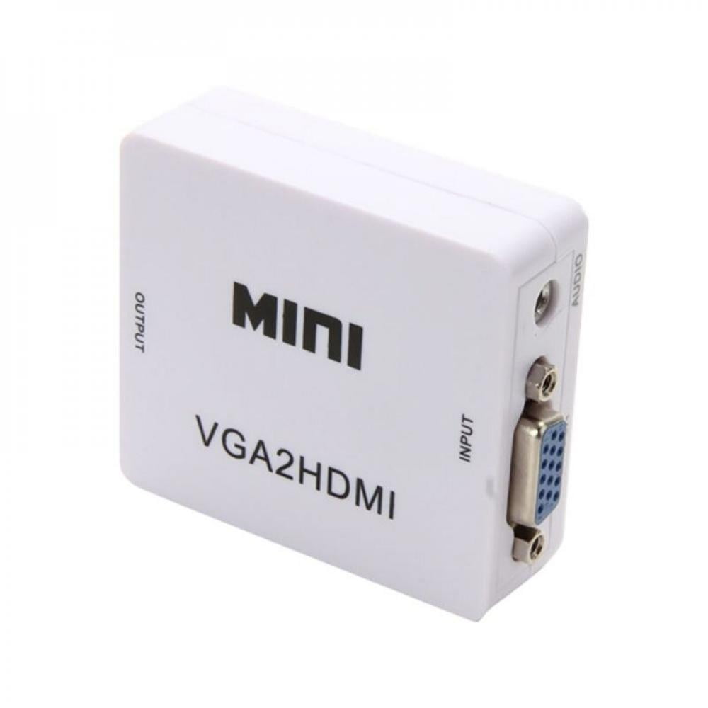 Mini HD Convenient HDTV Video Audio Adapter 1080P VGA to HDMI Converter Easy to Use Audio Box Adapter HDMI2VGA Converter 2 Set for PC for Computer 