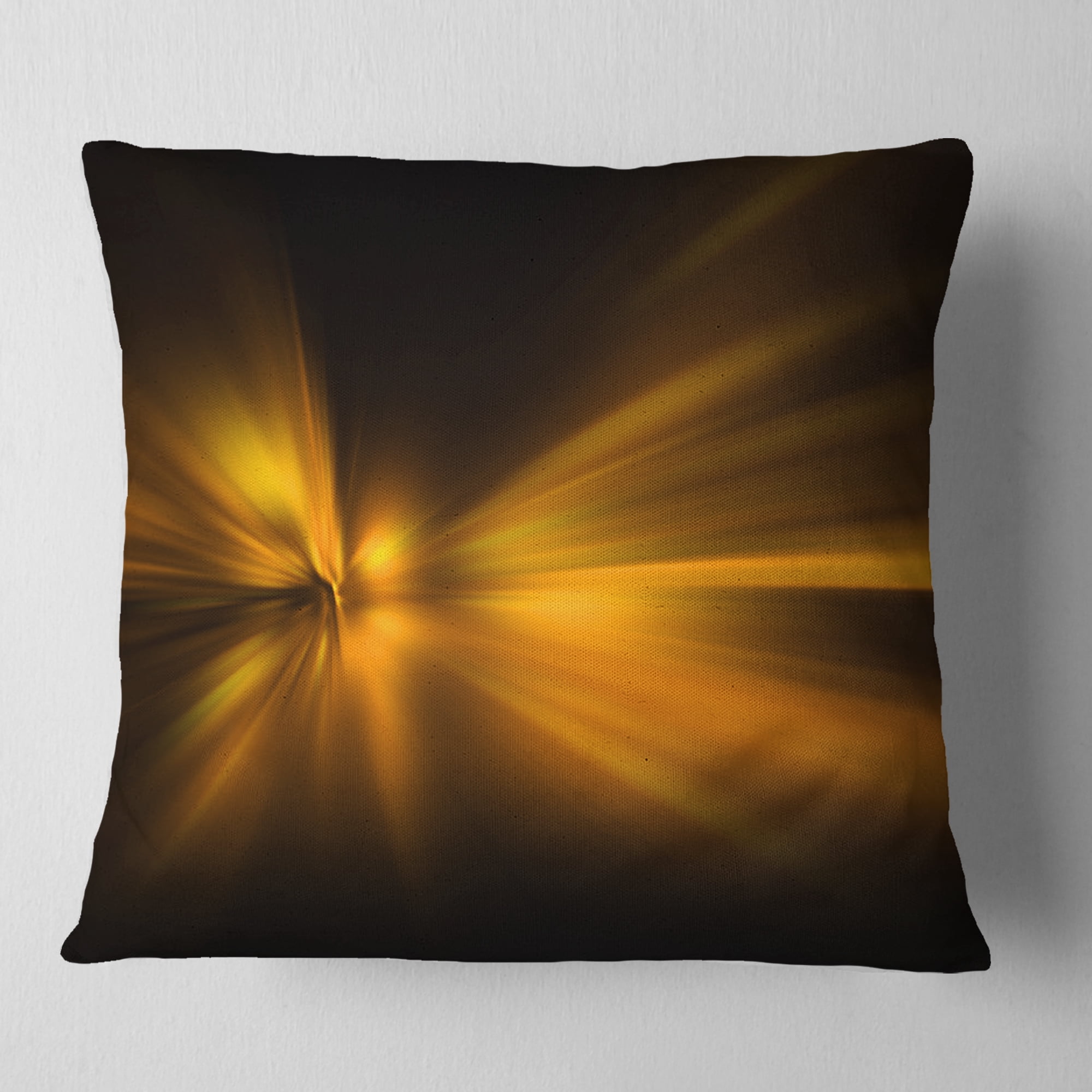 Designart Gold Light Over Dark Pattern - Abstract Throw Pillow - 16x16