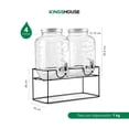 thumbnail image 3 of Set De 2 Dispensadores Bebidas 4 Litros Mason Jar Con Tapa y Base Metal KingsHouse, 3 of 6