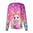 thumbnail image 6 of Fabrcox S-5XL Bunny Rabbit Scrubs Jacket for Women Long Sleeve Snap Front Easter Animals Pattern Nurse Uniforms with Pocket, 6 of 6