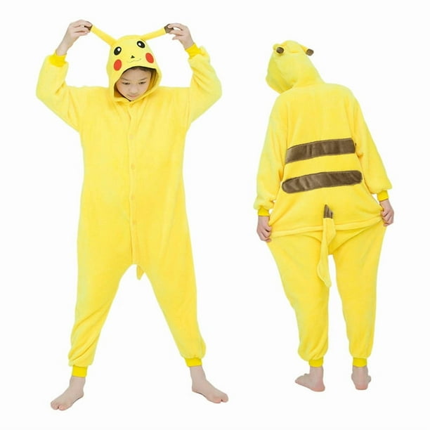 Mono de pijama de franela de felpa azul con puntadas Kigurumi