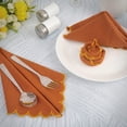 thumbnail image 3 of Fingercraft Cloth Napkins, Everyday Use Reversible Scallop Design, Cotton Linen Blend Napkin Set of 6 Perfect for Parties Dinners Weddings Christmas Napkin Cloth 20x20 Inch Rust, 3 of 8