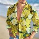 thumbnail image 1 of Camisa de hombre tendencia de moda patrón de color de flor rosa gráficos HD ropa casual de calle para hombres al aire libre nueva primavera y verano, 1 of 6