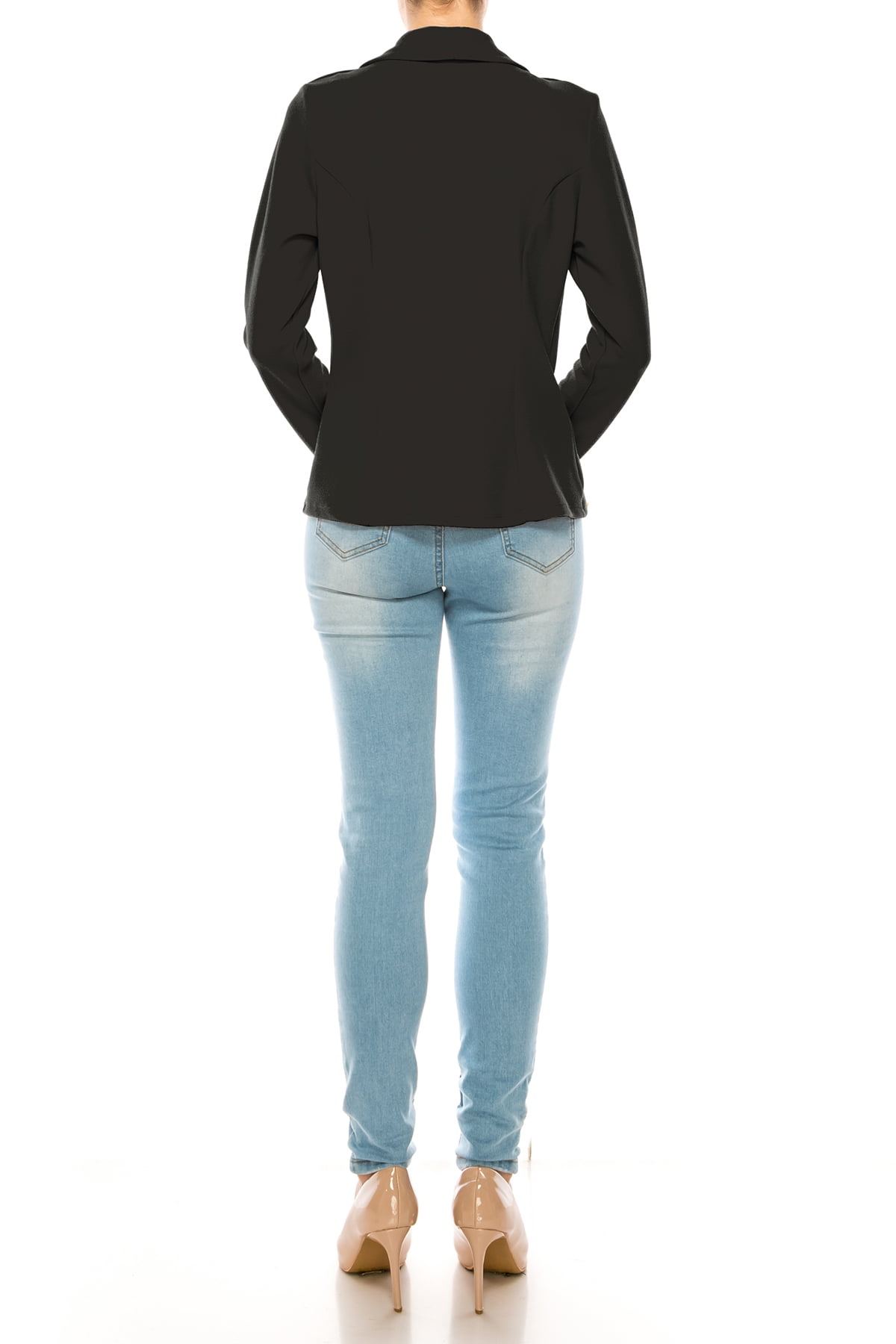 Women's Casual Solid Long Sleeve Open Front Blazer Jacket for Office Work - image 3