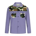 thumbnail image 5 of UVEASISHA Mens Big and Tall Button Down Shirts Long Sleeve Camo Patchwork Work Shirt Colorblock Vintage Cowboy Shirts with Pockets Purple XL, 5 of 6