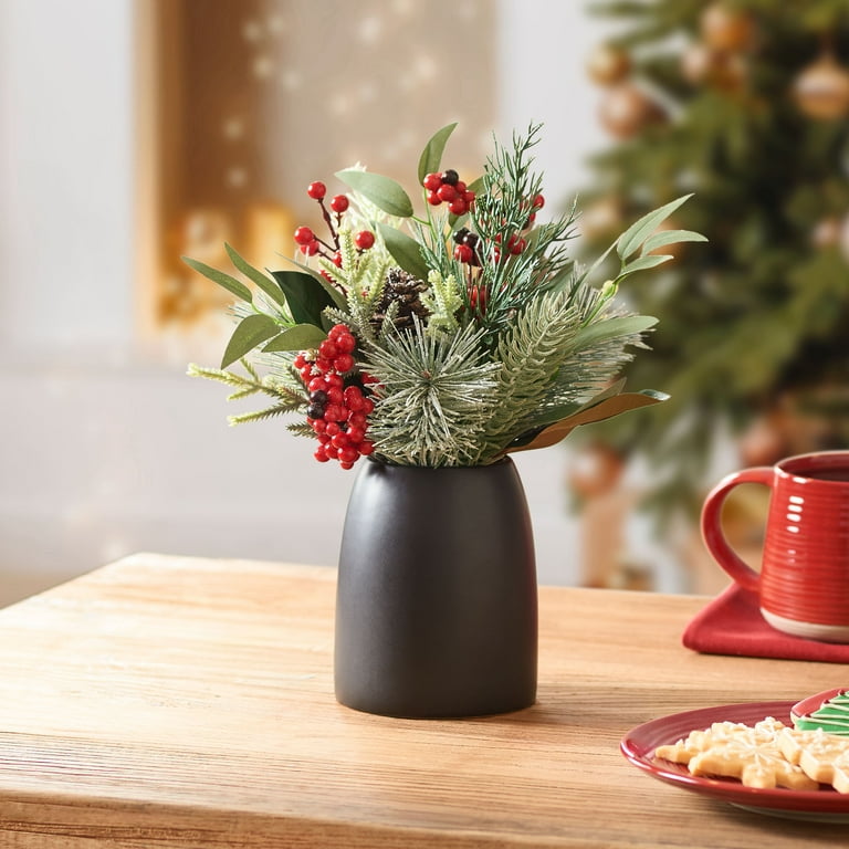 ACTUS インテリア黒いセラミック花瓶とクリスマス置物セット ACTUS インテリア黒いセラミック花瓶とクリスマス置物セット ACTUS