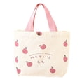 thumbnail image 3 of fenteer Canvas Bags Cute Washable Sturdy Handbags Lightweight Reusable Shopping Bags Peach, 3 of 8