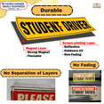 thumbnail image 5 of Student Driver Magnet Sticker for Car, Large 12"x3" Reflective Safety Sign, 2-Pack, 5 of 10