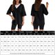 thumbnail image 2 of Blusa Mangas Cortas Conjunto de traje de 2 piezas con cuello en V Traje deportivo de mezcla de algodón informal para mujer Ygjytge Negro T XL para Mujer, 2 of 6