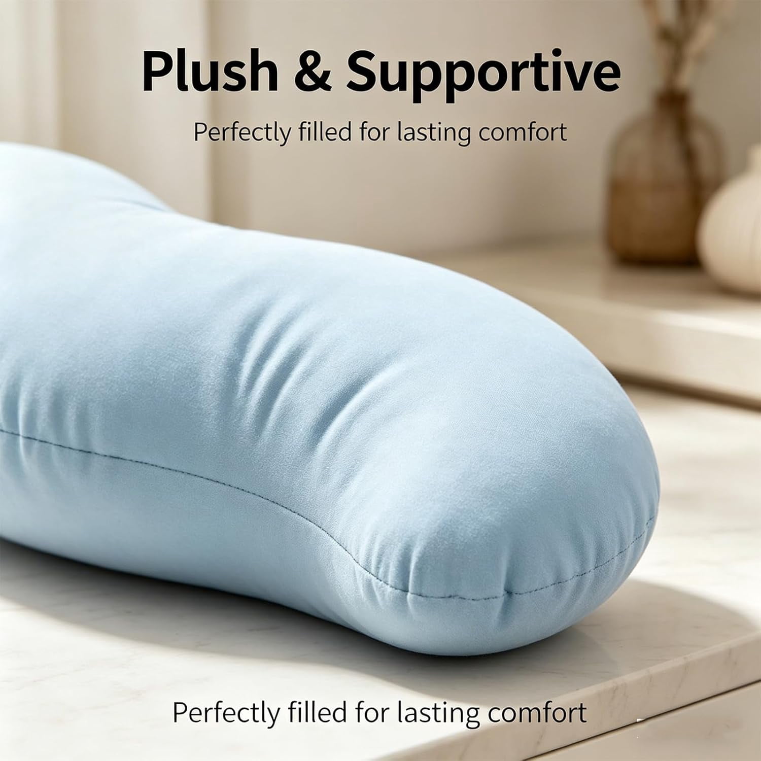 Pea Pod Body Pillow for Adults, Pea Pod Body Pillow for Side Sleepers, Soft Long Hugging Pillow with Removable Washable Cover, Multipurpose Back Leg Support Pillow for Bedroom Sofa Home (Leopard blue