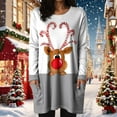 thumbnail image 6 of larppty Women Dresses Shirt Christmas Long Sleeve Tops Santa Printed Pullover Loose Plus Size T-Shirt Blouse with Pockets (Grey, XXL), 6 of 6