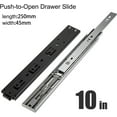 thumbnail image 2 of 250-500mm Push To Open Drawer Runners Heavy Duty 3-Fold Full Extension Drawer Runners Metal Ball Bearing Drawer Runner For Cabinet Width 45mm, 2 of 6