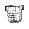 thumbnail image 3 of Cesta de alambre con asas, cesta de ropa, cesta de alambre de hierro, cesta de lavandería para mantas, granja, ropa sucia, sala de manualidades, dormi 30 cm x 18 cm, 3 of 8