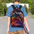 thumbnail image 4 of Goofa Colorful Abstract Wave Motion Pattern Lightweight Student Backpack for School, Water-Resistant, Adjustable Straps, Fits 15" Laptop, Multiple Pockets for Books, Accessories, 4 of 6