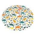 thumbnail image 5 of Cauagu 30" Christmas Tree Skirt Dinosaurs and Tropical Leaves Pattern Christmas Tree Decorations Tree Mat for Xmas Decorations Occasion Holiday Home Decor -30", 5 of 7