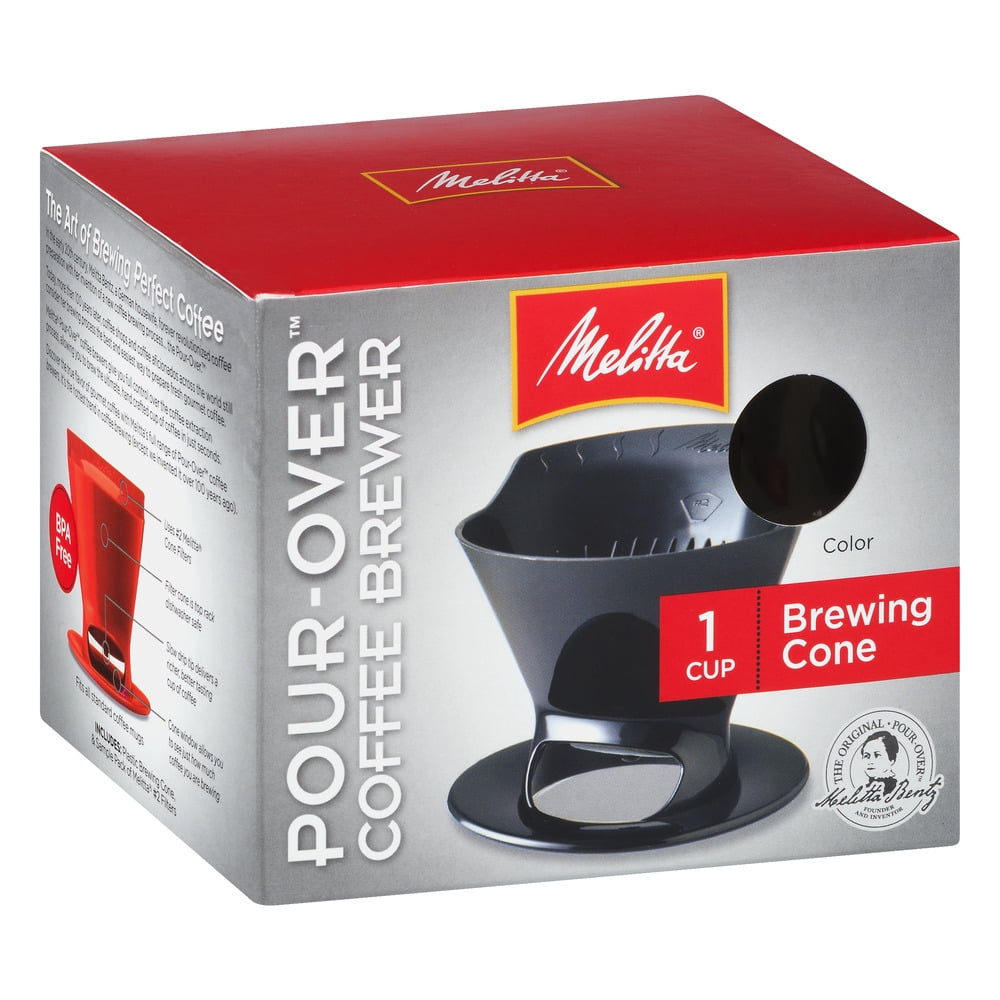 Melitta Pour Over Filter Cone Coffeemaker Black Walmartcom