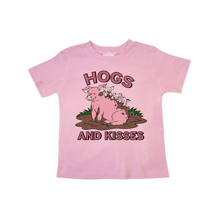 

Inktastic Hogs and Kisses with Cute Pig Family Gift Toddler Boy or Toddler Girl T-Shirt