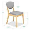 thumbnail image 7 of Best Choice Products 2-Piece Mid-Century Modern Wood & Upholstered Dining Chair Set - Oak/Light Gray, 7 of 7