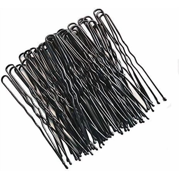 Black Hair Pins, 50 count U Shaped Pins, Bun Hair Pin Kit | For Women Girls, 2.4 inches