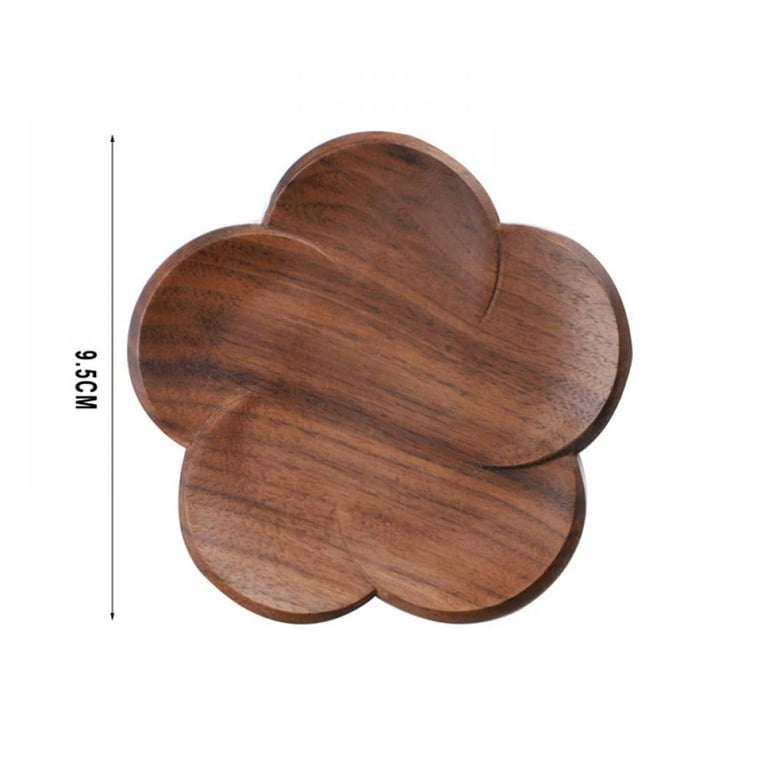 Wooden Drink Coasters Set Rustic Round/Square Asian Brown Kitchen