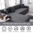 thumbnail image 2 of LA MEACK Sofa Slipcover for L-Shaped Sectional Couch Covers 2-Piece Sofa Cover Furniture Protector Stretch Couch Slipcover with 2 pcs Pillow Covers(Light Grey), 2 of 8