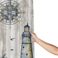thumbnail image 4 of JOOCAR Vintage Nautical Sailboat Compass Anchor Lighthouse Polyester Shower Curtain for Bathroom, 4 of 6