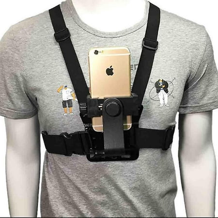 Image of Cellphone Selfie Chest Mount Chest Harness Strap With Cell Phone Clip compatible with Action Camera Pov Gopro Samsung
